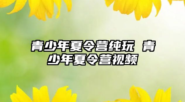 青少年夏令營純玩 青少年夏令營視頻