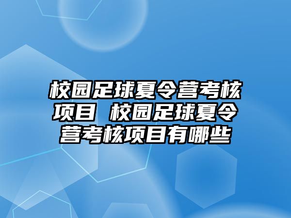 校園足球夏令營(yíng)考核項(xiàng)目 校園足球夏令營(yíng)考核項(xiàng)目有哪些