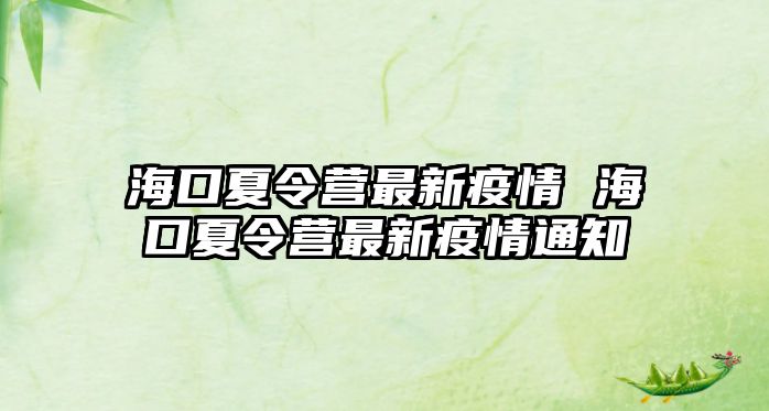 海口夏令營最新疫情 海口夏令營最新疫情通知