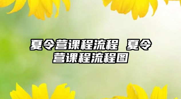 夏令營(yíng)課程流程 夏令營(yíng)課程流程圖