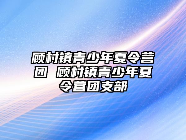 顧村鎮青少年夏令營團 顧村鎮青少年夏令營團支部