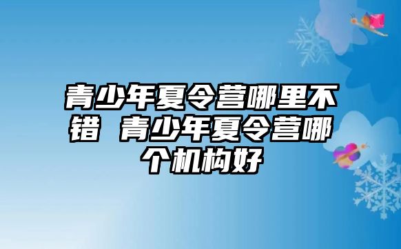 青少年夏令營(yíng)哪里不錯(cuò) 青少年夏令營(yíng)哪個(gè)機(jī)構(gòu)好