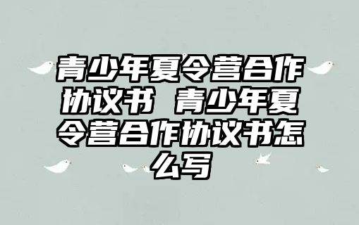 青少年夏令營合作協(xié)議書 青少年夏令營合作協(xié)議書怎么寫