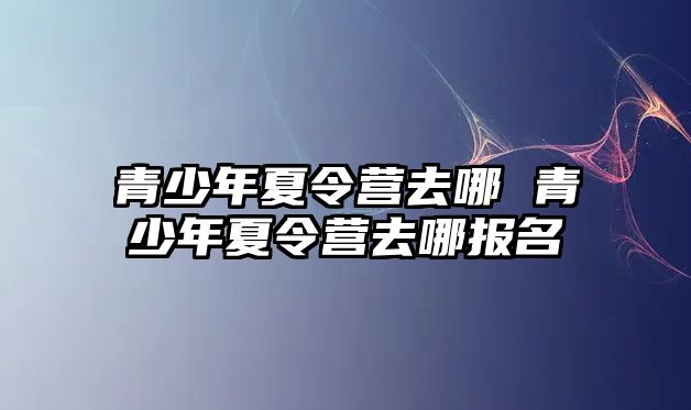 青少年夏令營去哪 青少年夏令營去哪報名