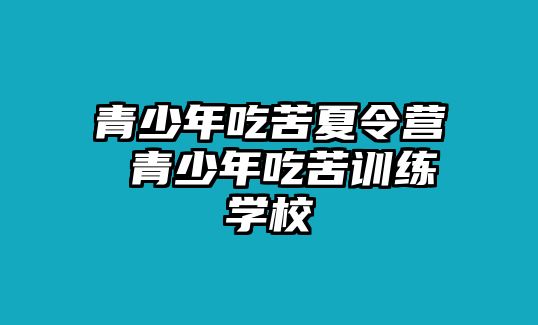 青少年吃苦夏令營 青少年吃苦訓練學校