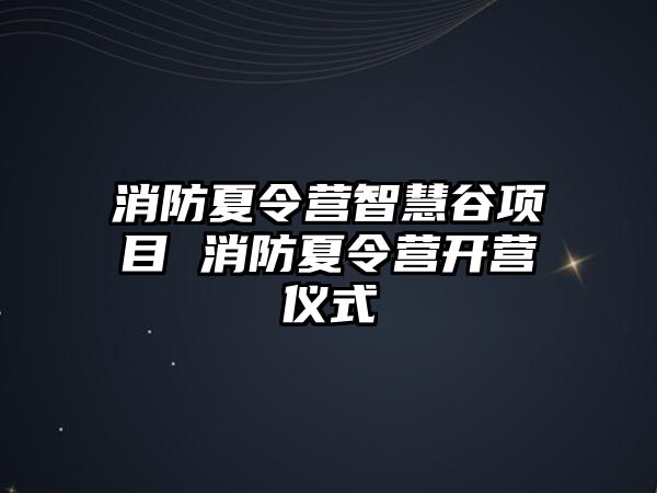 消防夏令營智慧谷項目 消防夏令營開營儀式