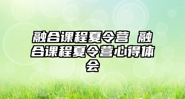 融合課程夏令營 融合課程夏令營心得體會