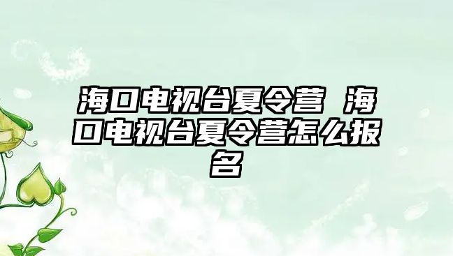 海口電視臺夏令營 ?？陔娨暸_夏令營怎么報名