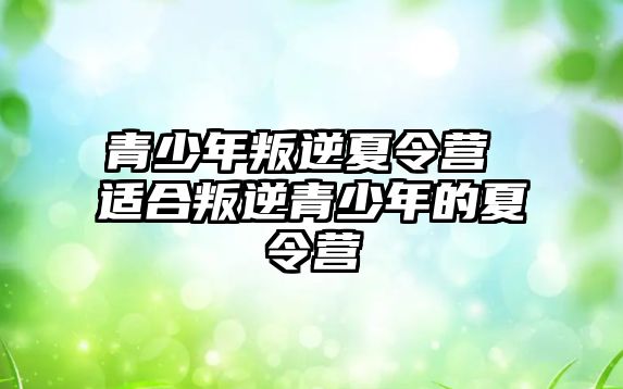 青少年叛逆夏令營 適合叛逆青少年的夏令營