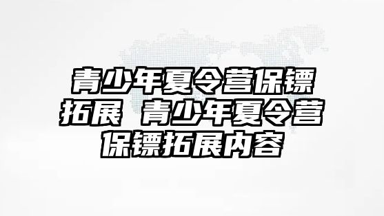 青少年夏令營保鏢拓展 青少年夏令營保鏢拓展內容