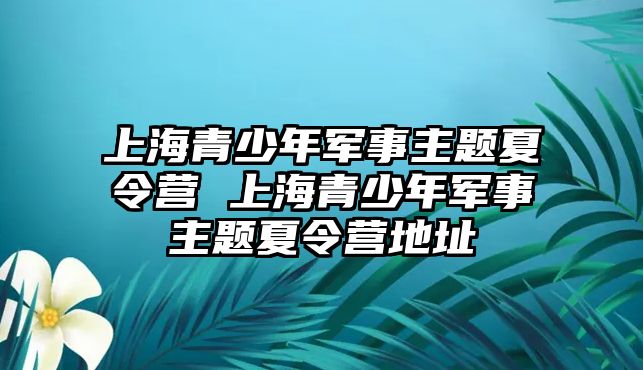 上海青少年軍事主題夏令營 上海青少年軍事主題夏令營地址