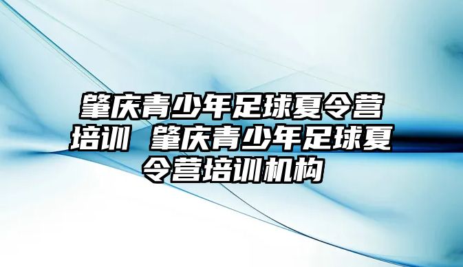 肇慶青少年足球夏令營(yíng)培訓(xùn) 肇慶青少年足球夏令營(yíng)培訓(xùn)機(jī)構(gòu)