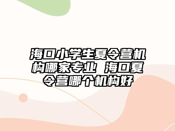 海口小學生夏令營機構哪家專業 海口夏令營哪個機構好