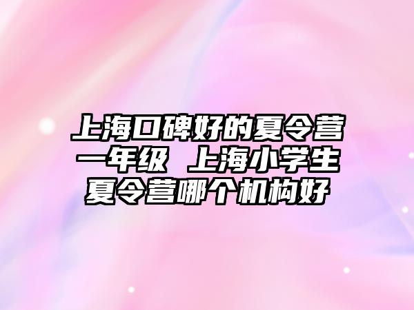 上海口碑好的夏令營一年級 上海小學生夏令營哪個機構好