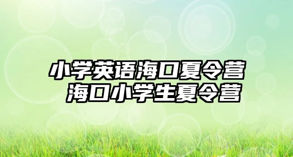 小學英語海口夏令營 海口小學生夏令營