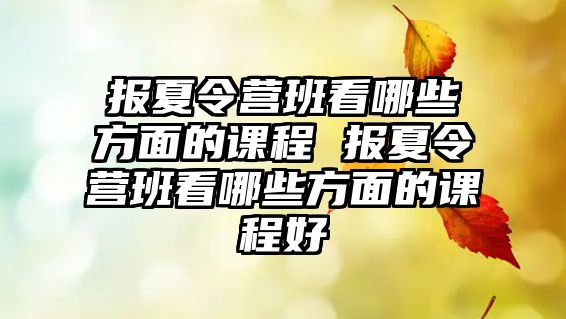 報夏令營班看哪些方面的課程 報夏令營班看哪些方面的課程好