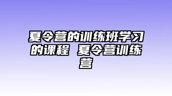 夏令營(yíng)的訓(xùn)練班學(xué)習(xí)的課程 夏令營(yíng)訓(xùn)練營(yíng)