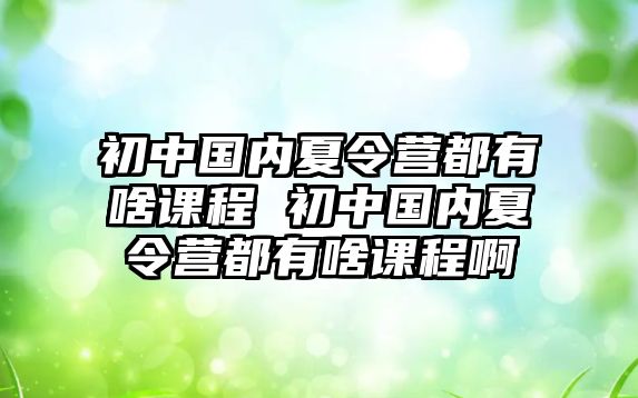 初中國(guó)內(nèi)夏令營(yíng)都有啥課程 初中國(guó)內(nèi)夏令營(yíng)都有啥課程啊