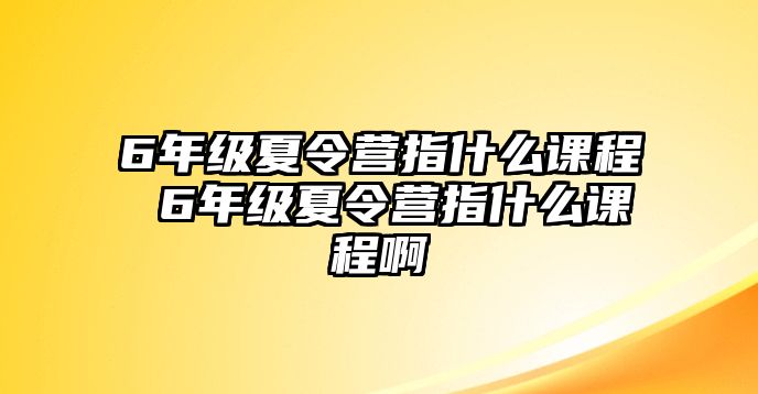 6年級(jí)夏令營(yíng)指什么課程 6年級(jí)夏令營(yíng)指什么課程啊