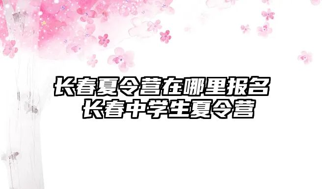 長春夏令營在哪里報名 長春中學生夏令營