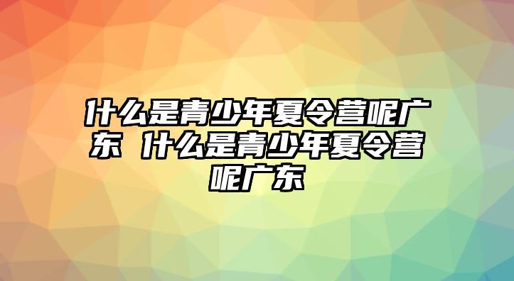 什么是青少年夏令營呢廣東 什么是青少年夏令營呢廣東