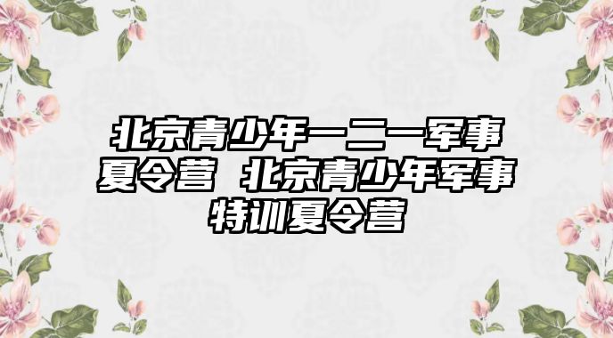 北京青少年一二一軍事夏令營 北京青少年軍事特訓夏令營