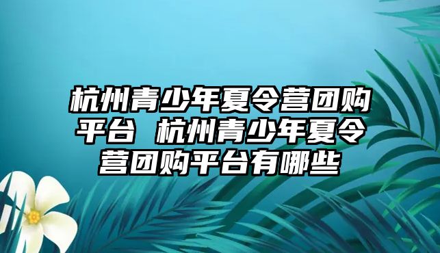 杭州青少年夏令營(yíng)團(tuán)購平臺(tái) 杭州青少年夏令營(yíng)團(tuán)購平臺(tái)有哪些