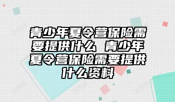 青少年夏令營保險需要提供什么 青少年夏令營保險需要提供什么資料