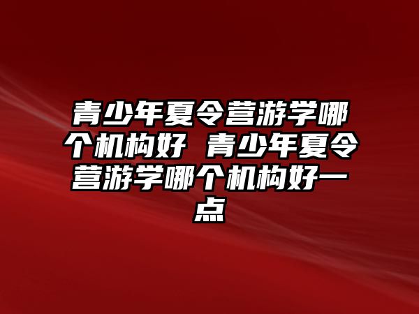 青少年夏令營游學哪個機構好 青少年夏令營游學哪個機構好一點