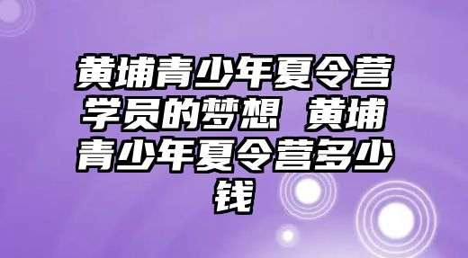 黃埔青少年夏令營學員的夢想 黃埔青少年夏令營多少錢